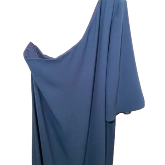 Trina Turk One Shoulder Gull blue green Fringe flapper Dress size medium new!!! - Picture 6 of 12